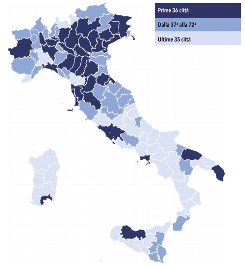 distribuzione territoriale per livelli di trasformazione digitale